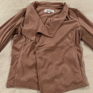 BB Dakota women’s Wade Faux Suede Wrap Jacket -NWT-Pale Blush